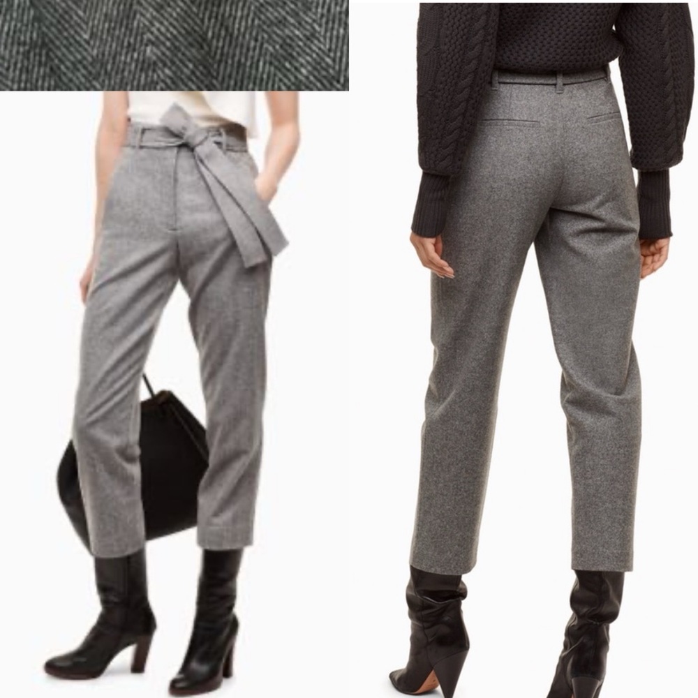 Wilfred jallade tie front Gray Ankle Pants wool/cashmere blend size 6